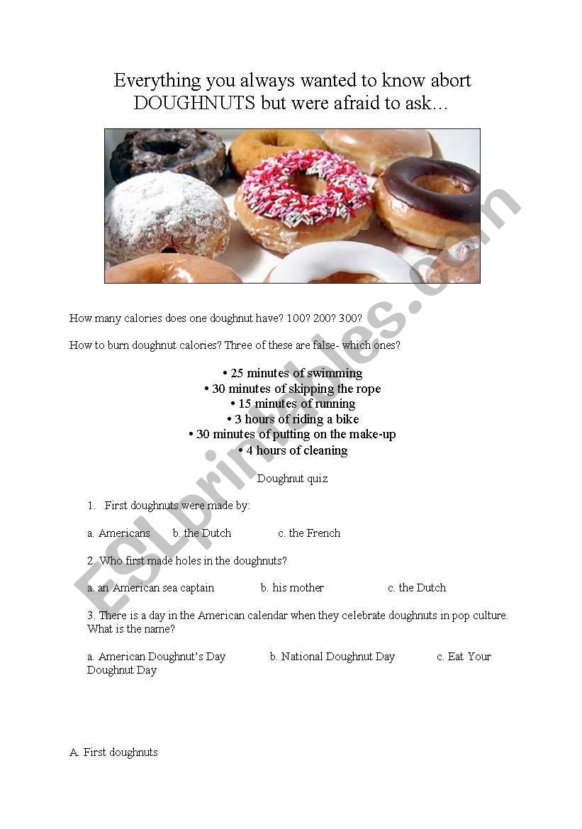 everything u wanted 2 know about doughnuts bur were afraid 2 ask...