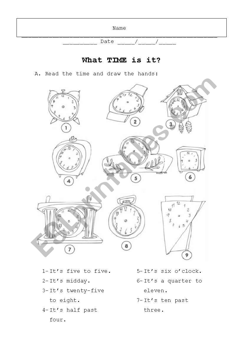 Time worksheet