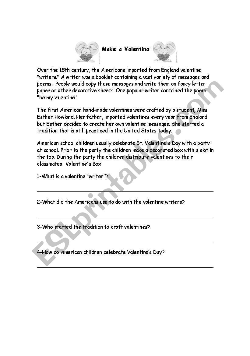 how to make a valentine worksheet