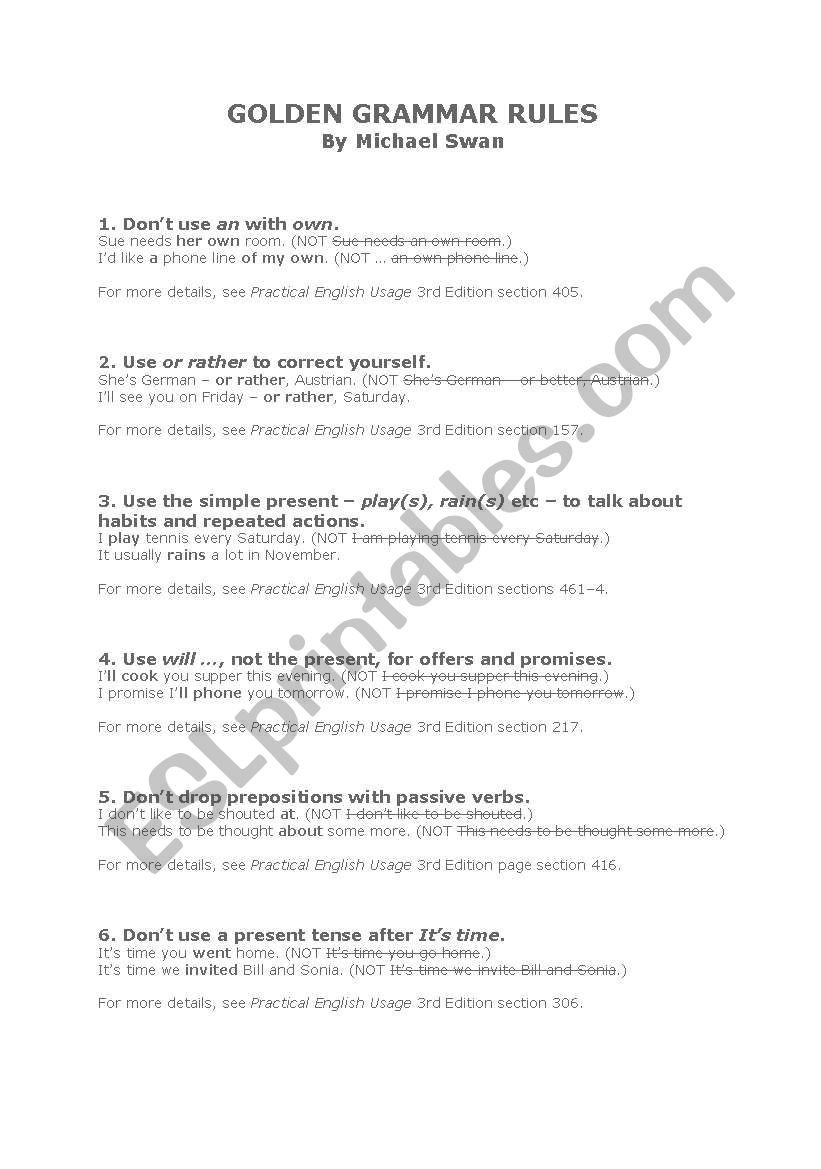 grammar worksheet