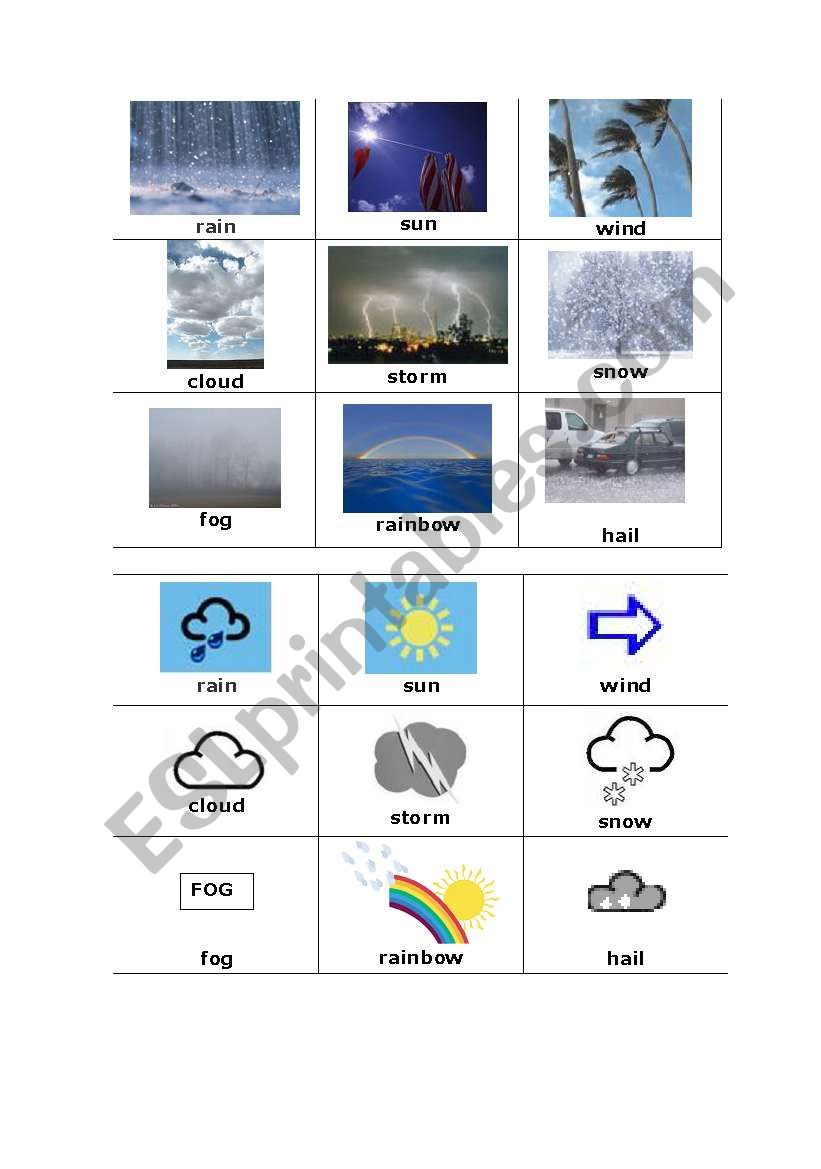 Weather Bingo worksheet