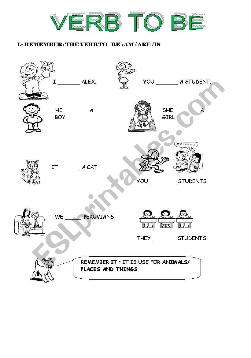 VERB TO BE worksheet