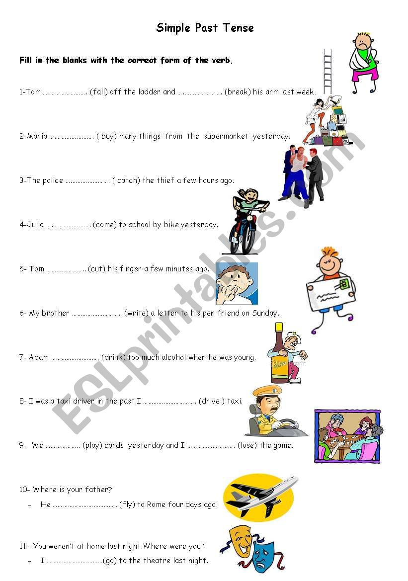 past tense worksheet