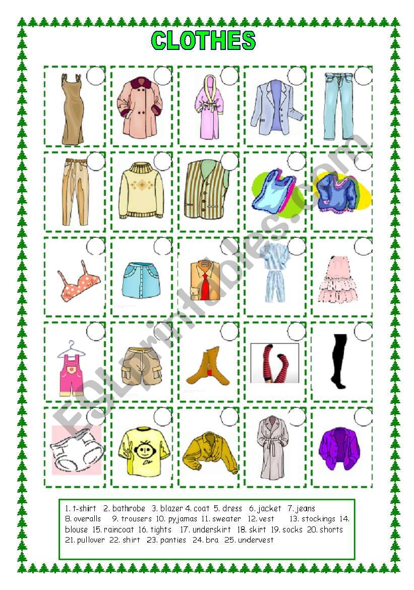 Clothes (10.04.09) worksheet