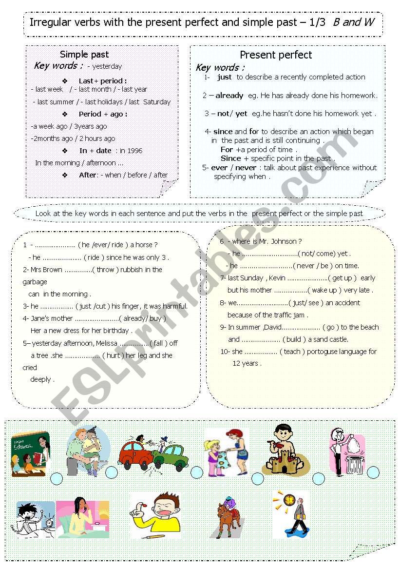 irregular verbs with present perfect and simple past  