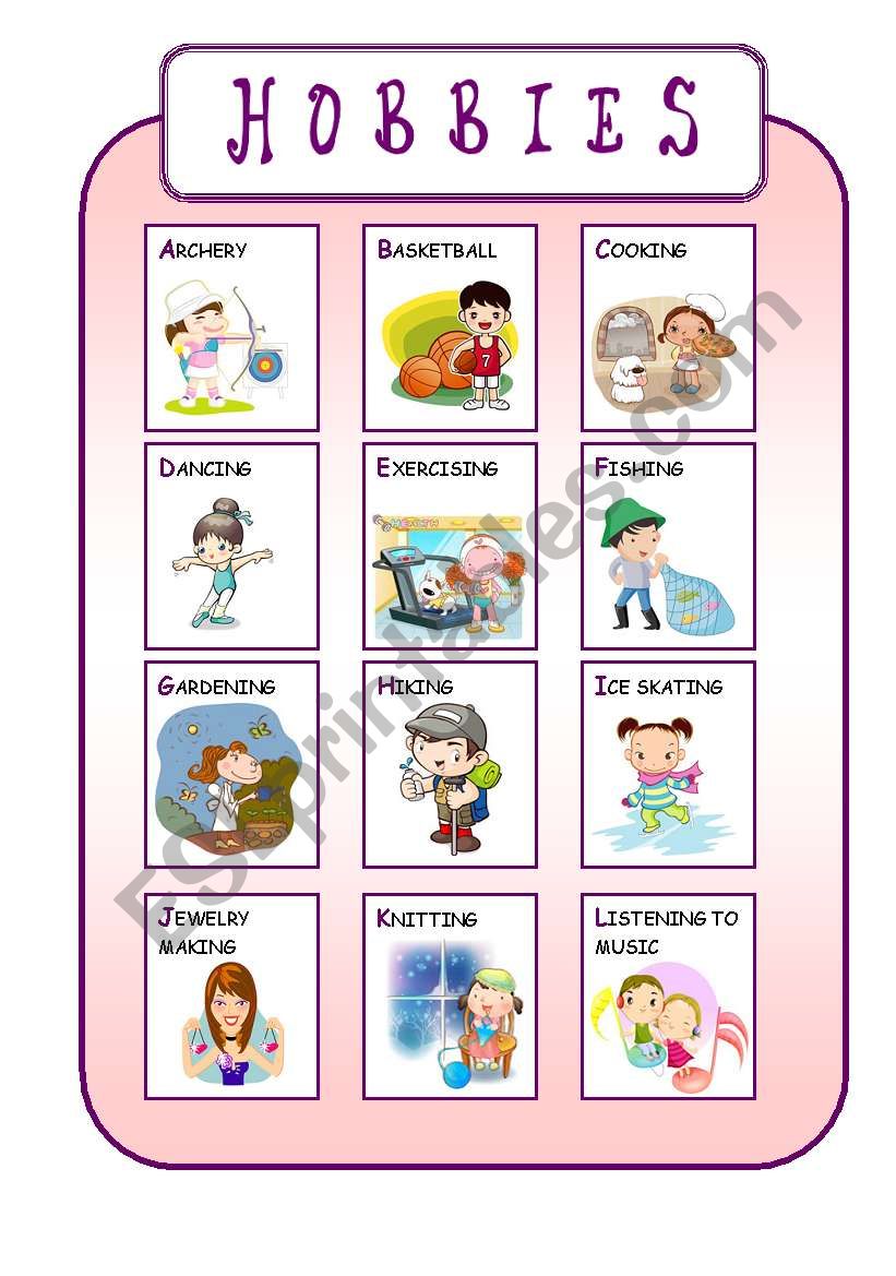 Hobbies from A to... Y  worksheet