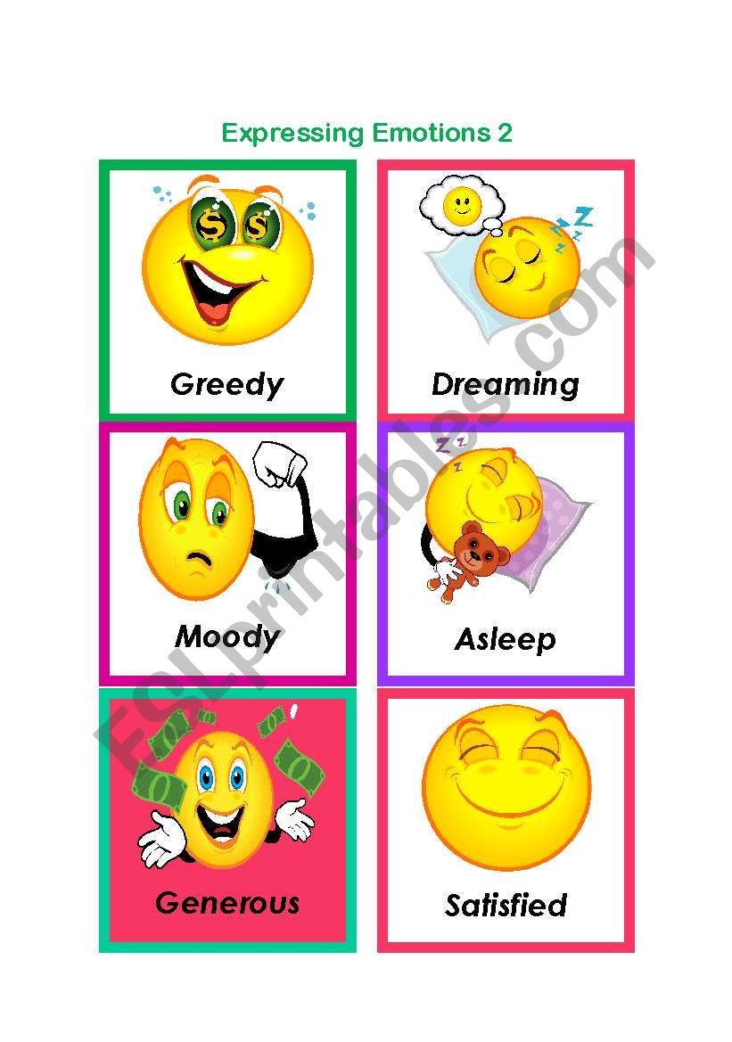 Expressing emotions 2 worksheet