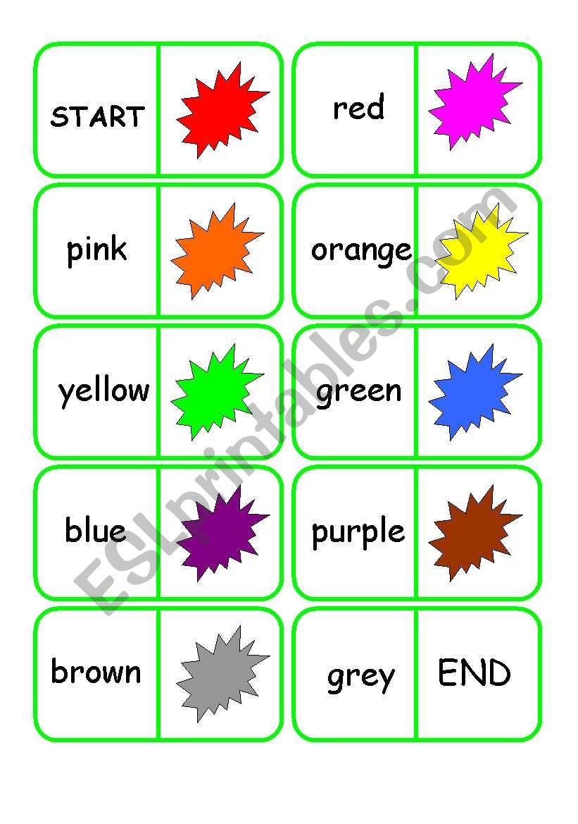 colours dominoes worksheet