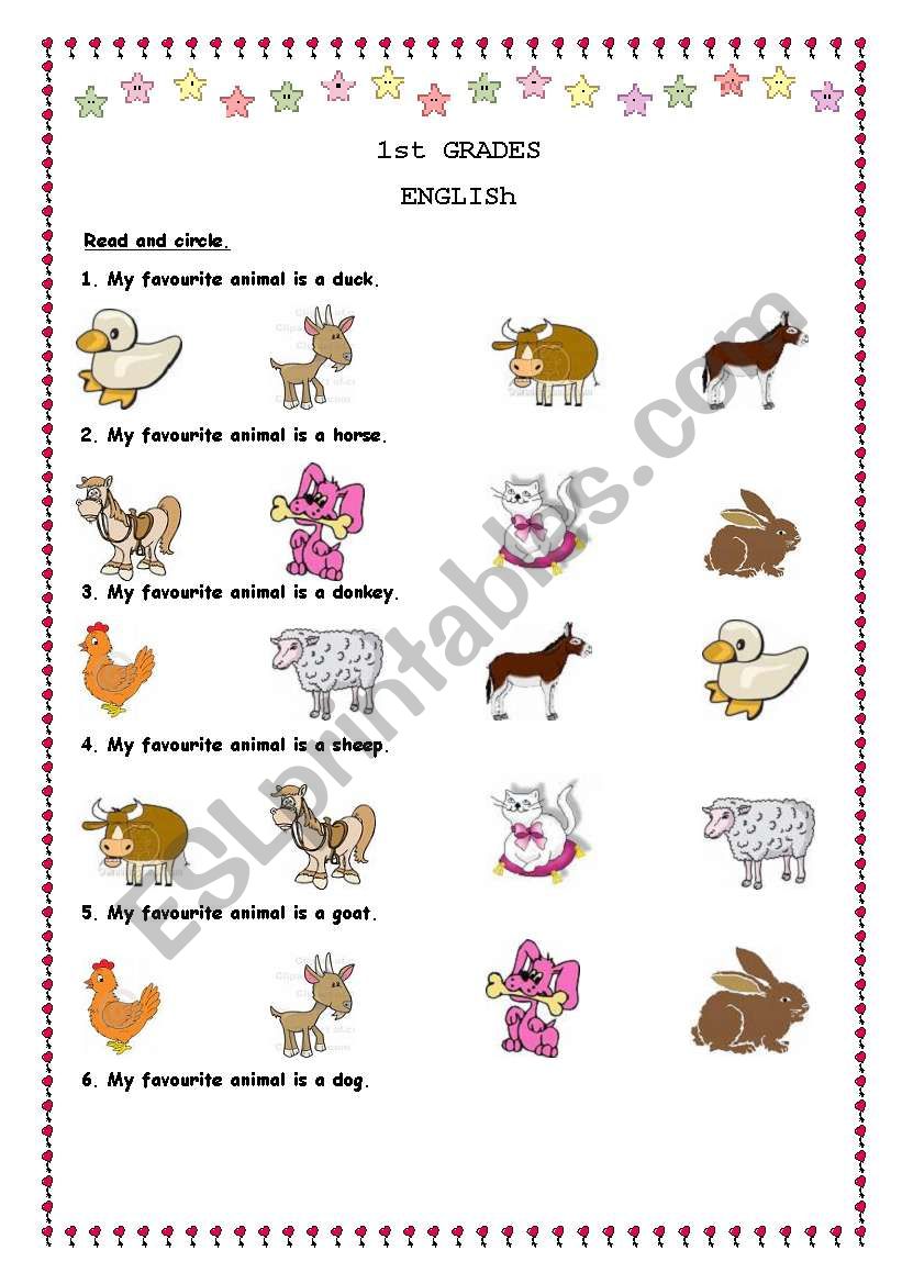 FARM ANIMALS worksheet