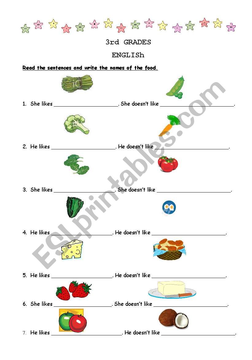 FOOD  worksheet