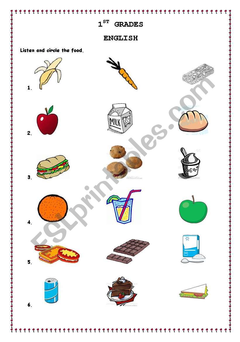 FOOD worksheet