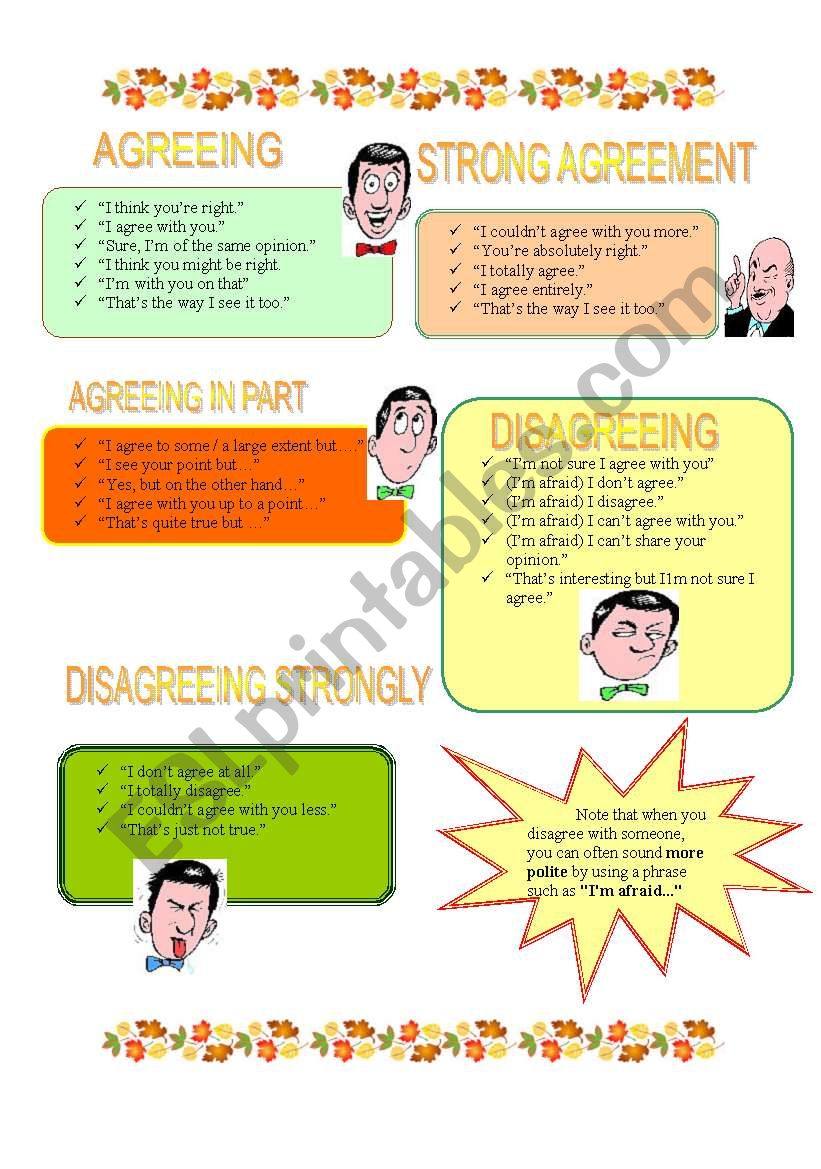 Phrases of Agreement/Disagreement