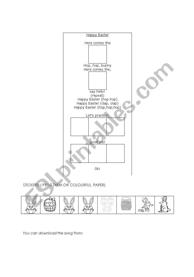 easter song worksheet