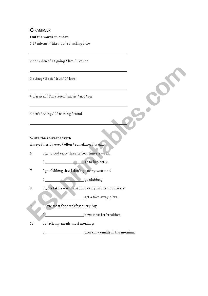 revision worksheet