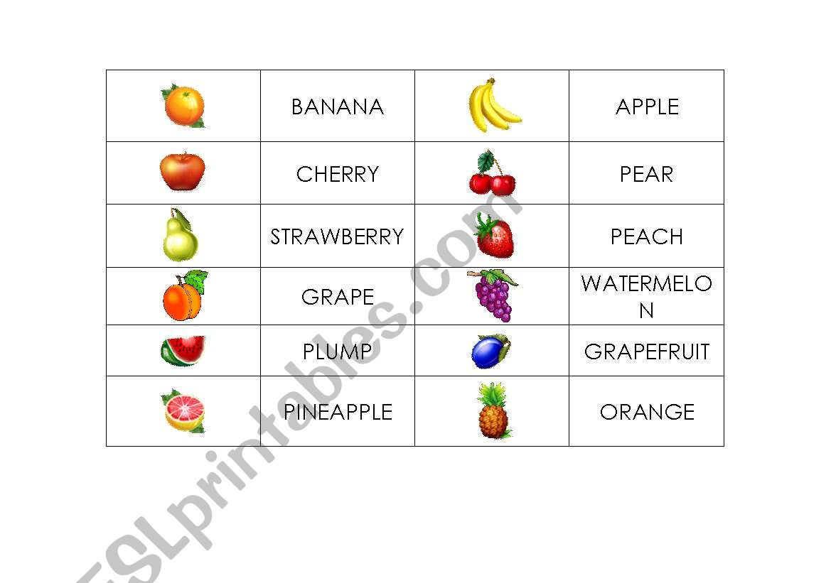 fruit domino worksheet