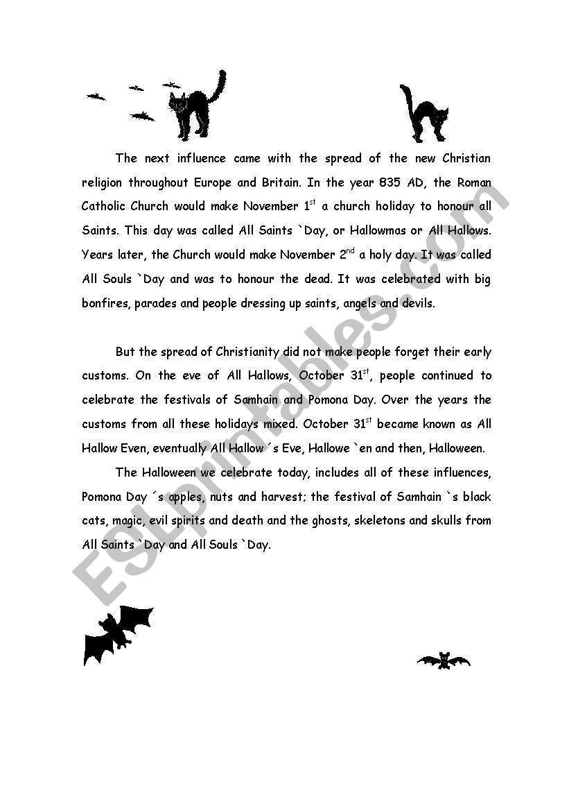 Halloween- Part 2 worksheet