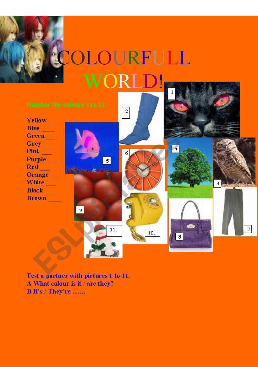 colourfull world worksheet