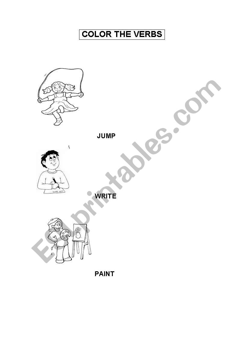 VERBS worksheet