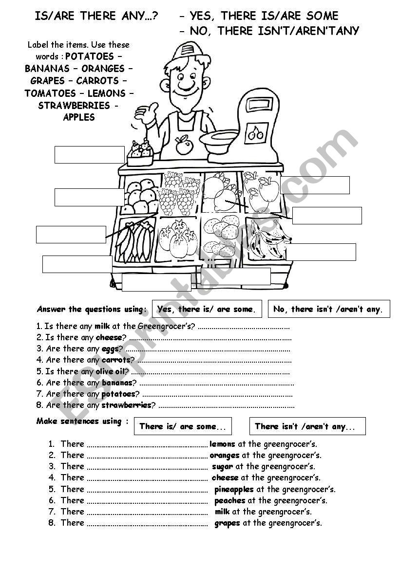 THERE IS / ARE + SOME / ANY worksheet