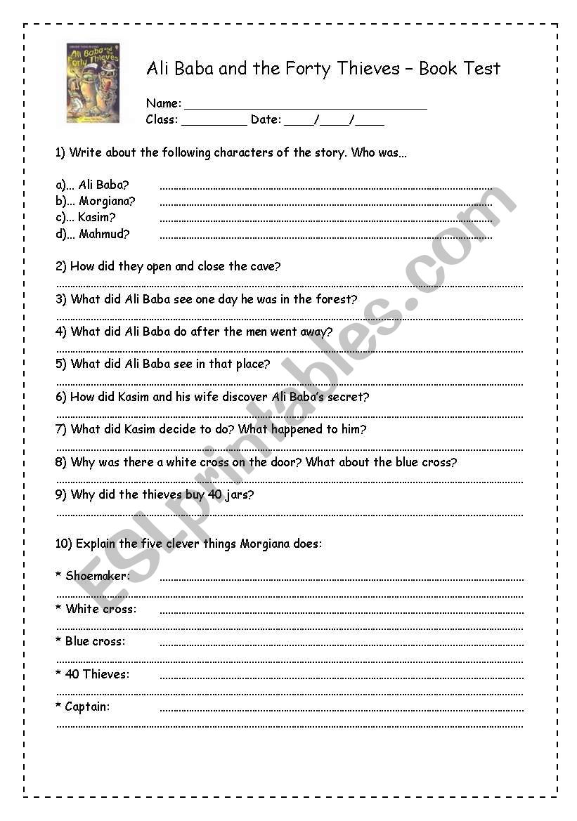 Ali Baba and the Forty Thieves â€“ Book Test