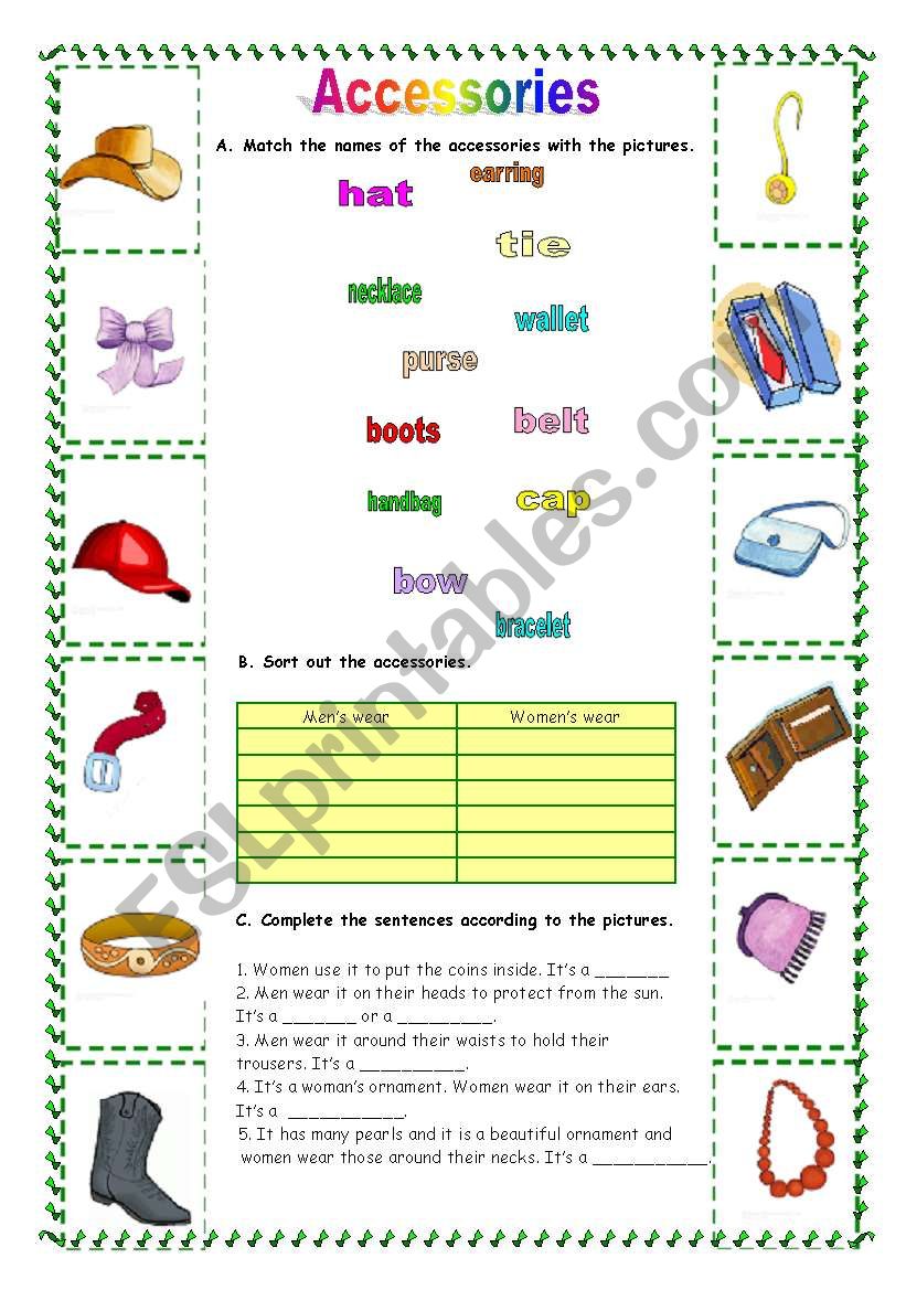 Accessories 2 (11.04.09) worksheet