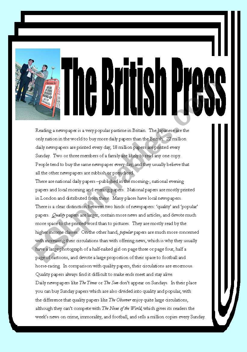 The British Press - Part 1 - 4 pages