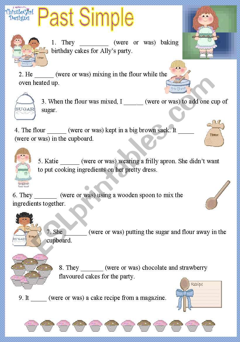 Past Simple - were or was? worksheet