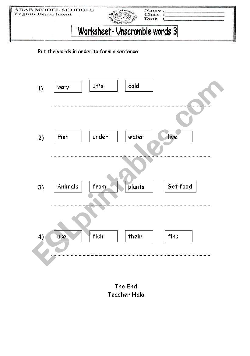 Days of the week worksheet