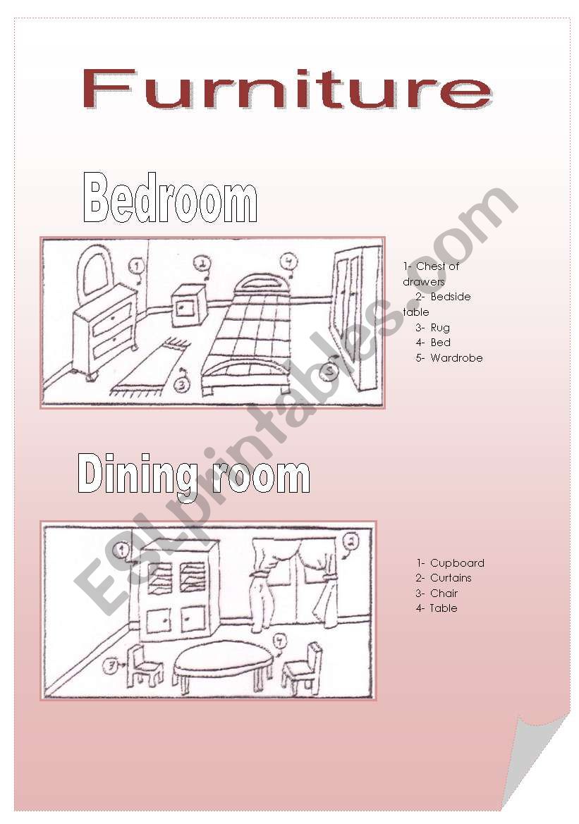 Furniture worksheet