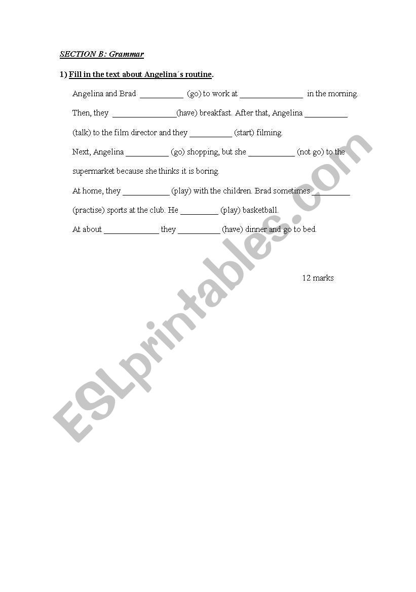 Adults 1 test Part 2 worksheet