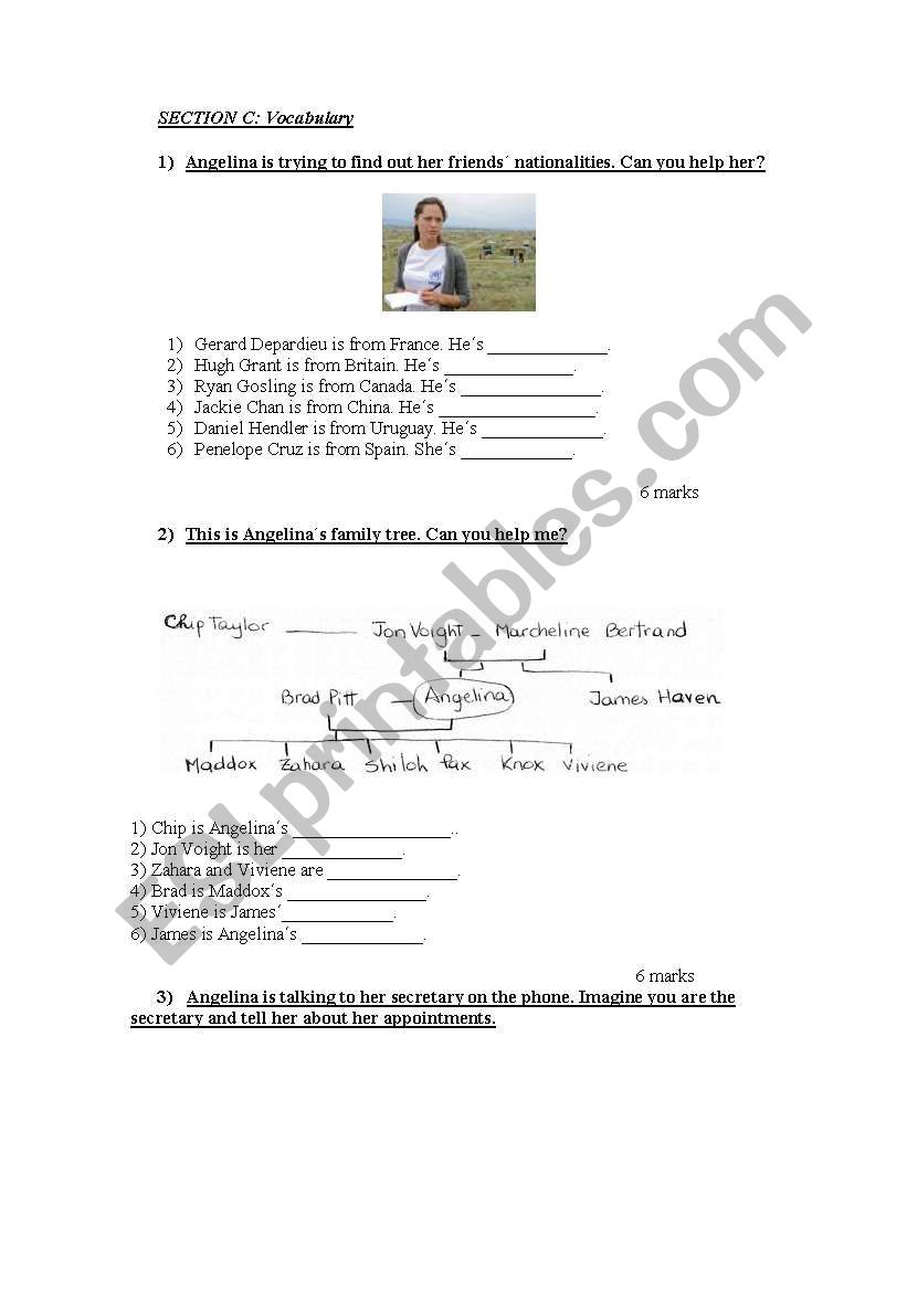 Adults 1 test Part 3 worksheet