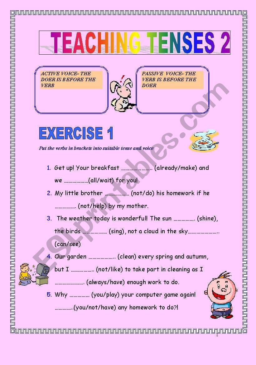 10 pages how to Teach Tenses in English with KEY