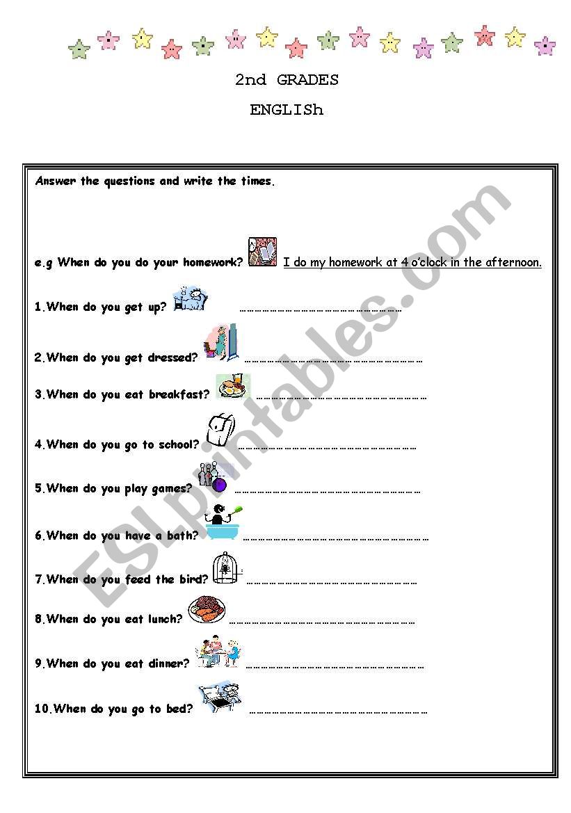 daily rouitne worksheet