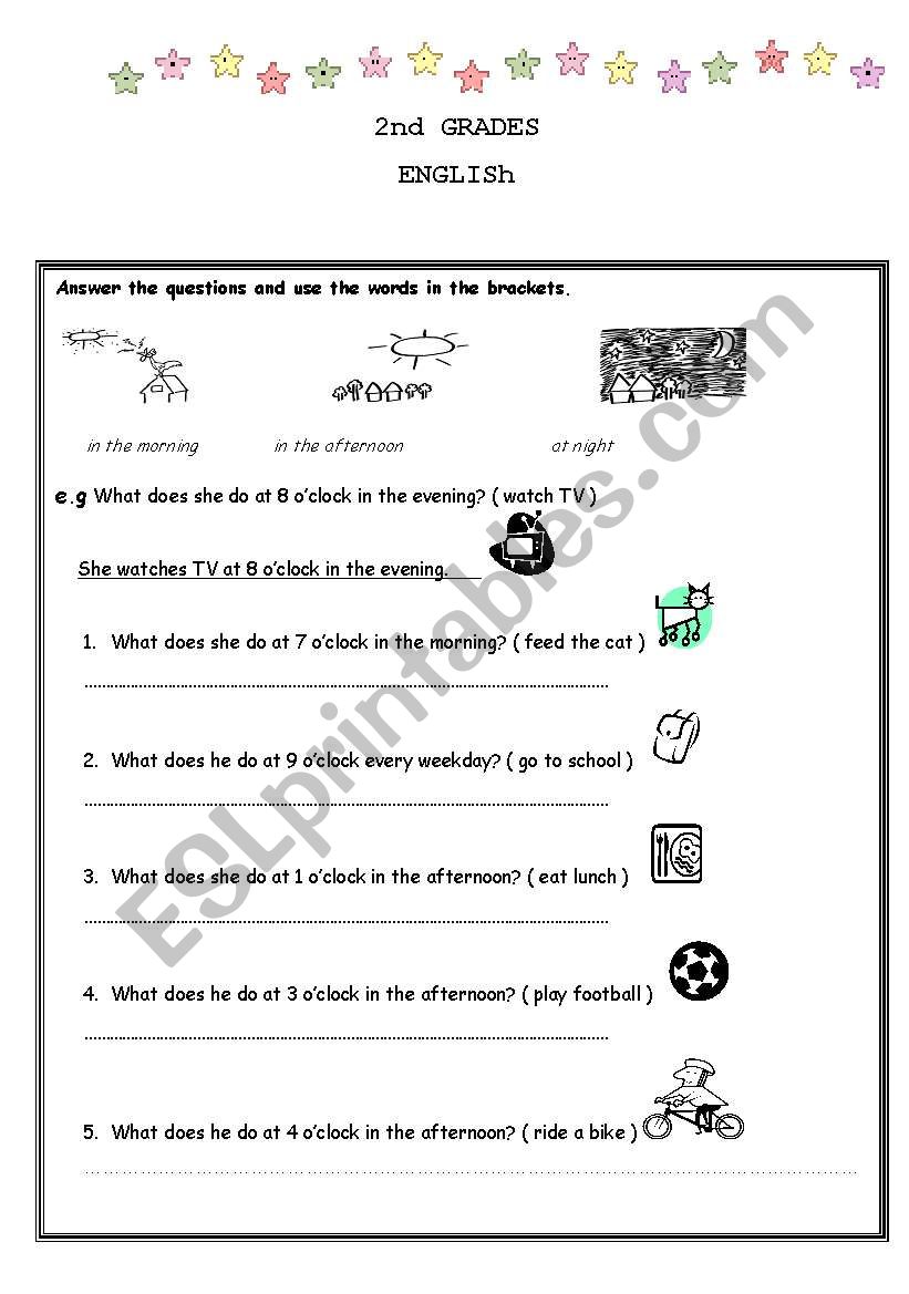 daily routine worksheet