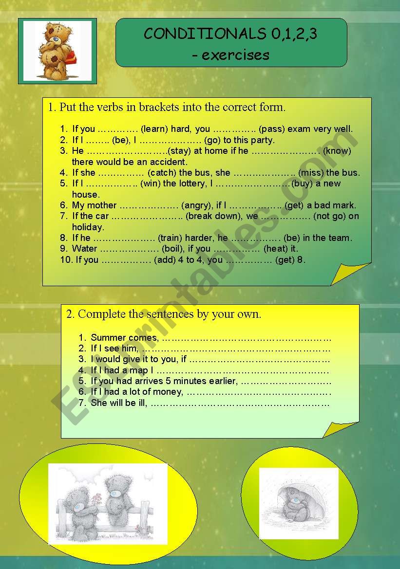 CONDITIONALS 0,1,2,3 worksheet