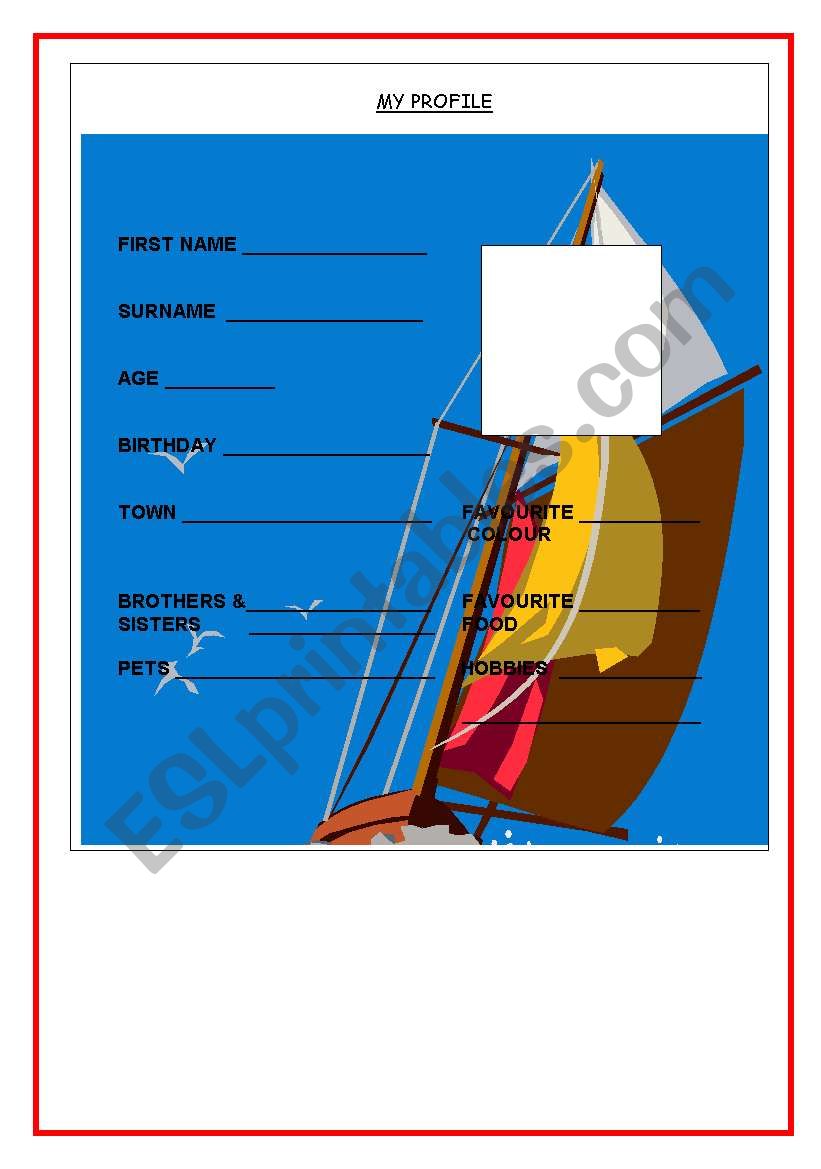 My profile worksheet