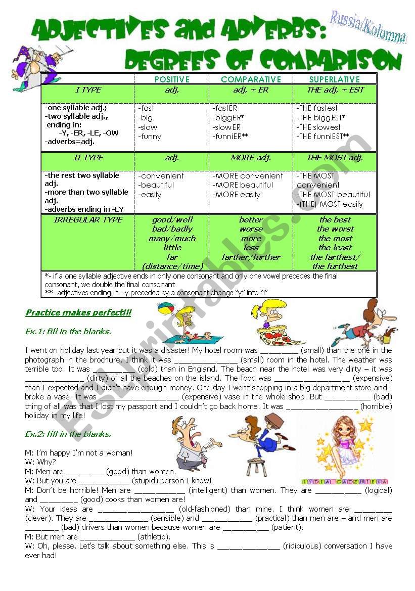 ADJECTIVES and ADVERBS: DEGREES OF COMPARISON