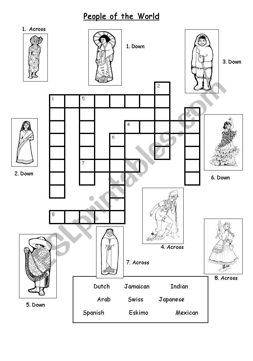 People around the world - Crossword