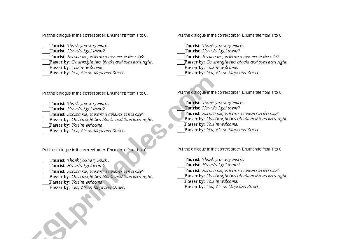 Dialogues in disorder worksheet