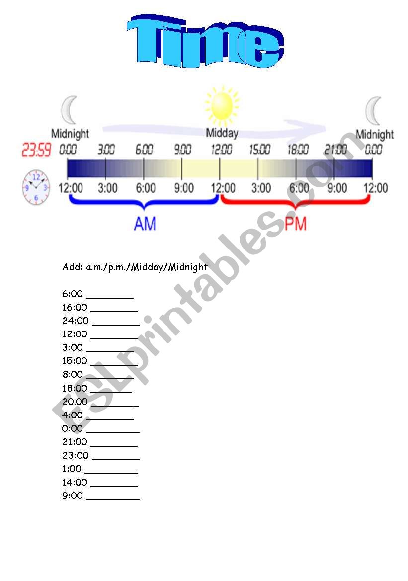 Telling the Time worksheet