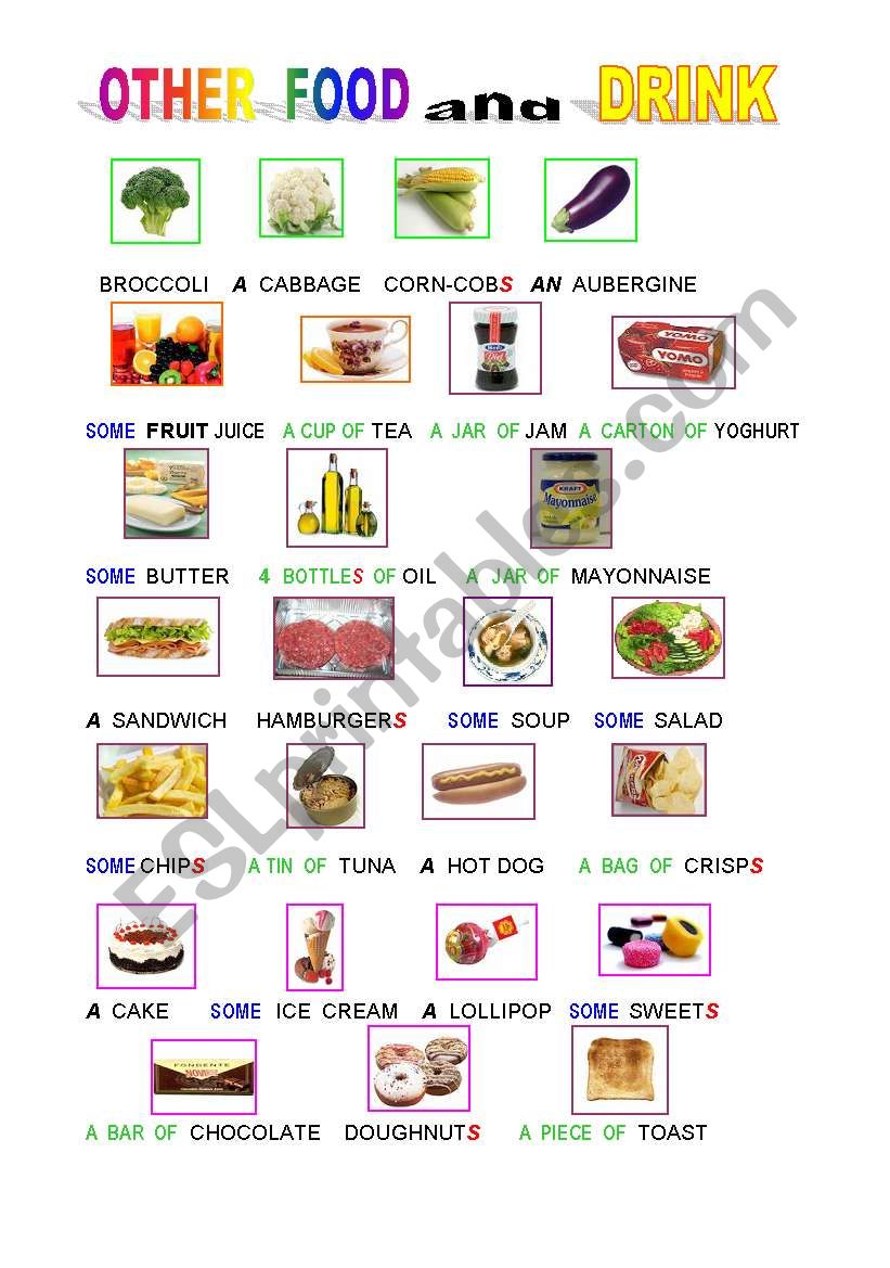 pictionary  : OTHER FOOD AND DRINK