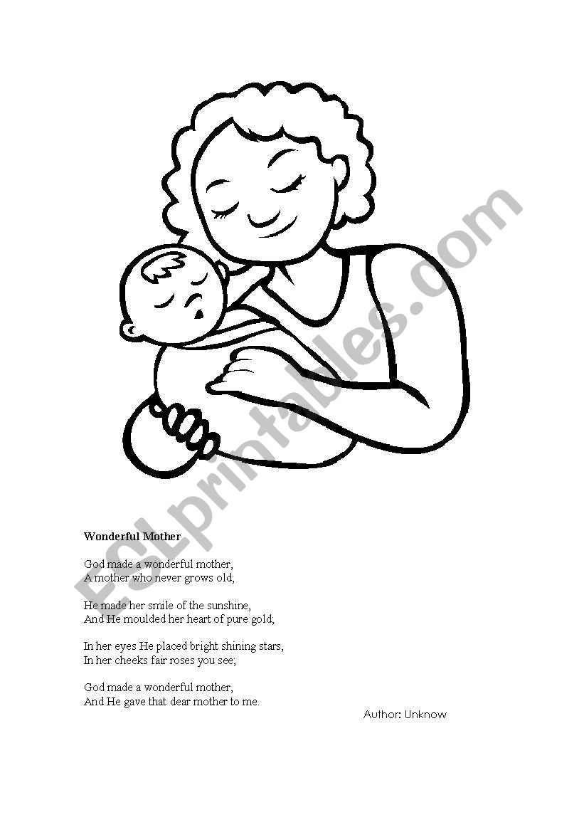 Mothers day worksheet