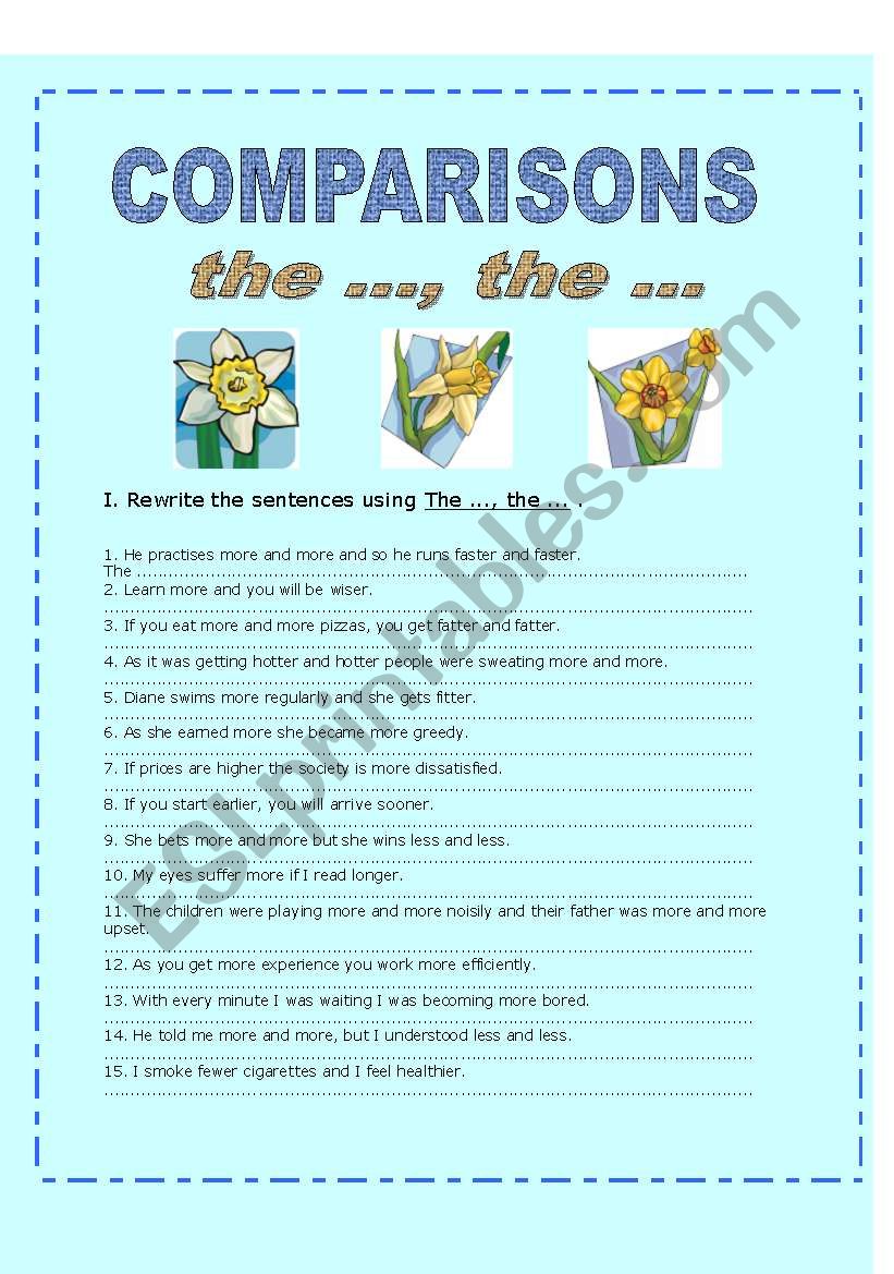 comparisons - the...the worksheet