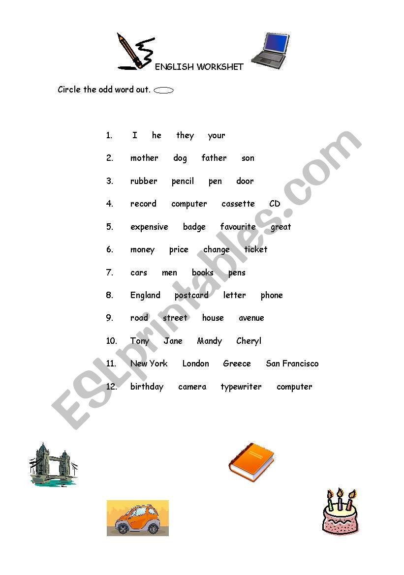 ODD WORD - 2 worksheet