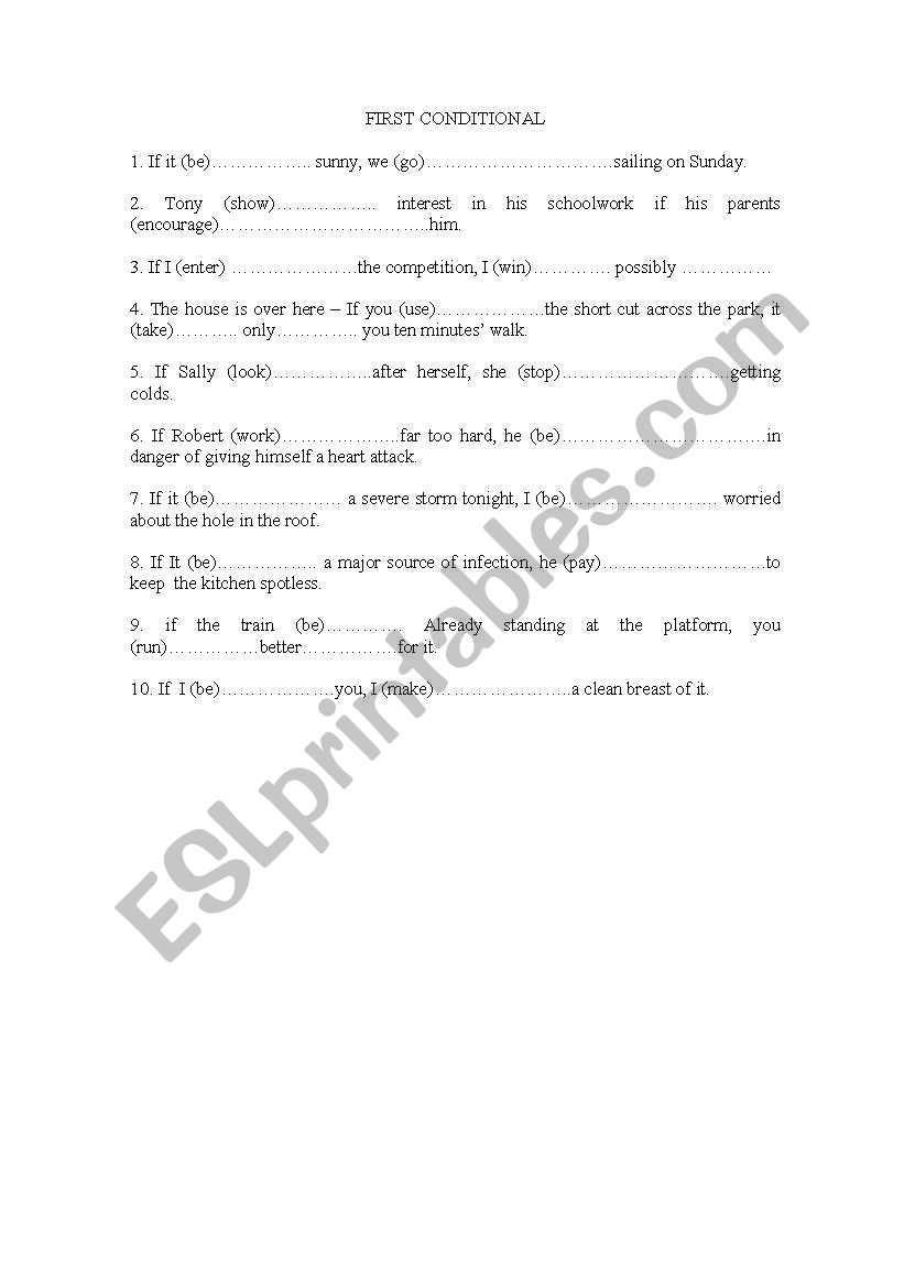 First Conditional worksheet