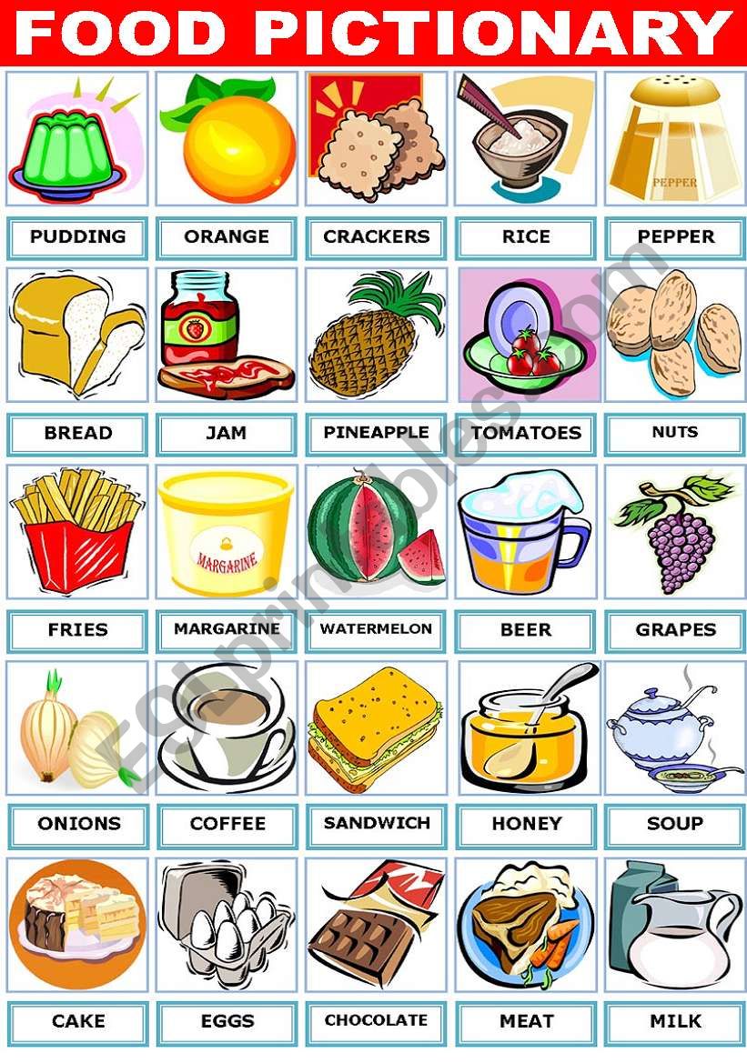 FOOD PICTIONARY worksheet