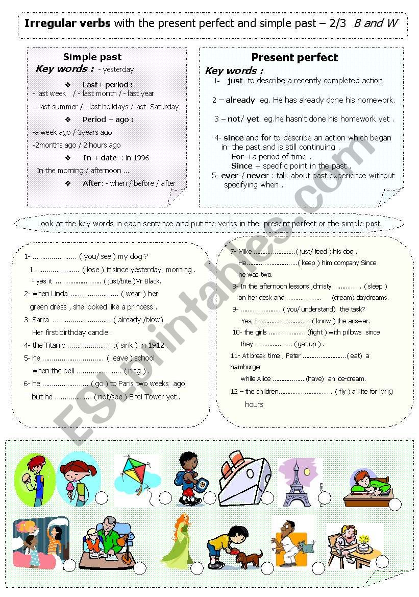 irregular verbs with present perfect and simple past 2/3