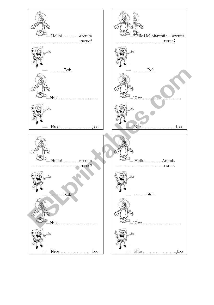 greetings with Bob!  (x4) worksheet