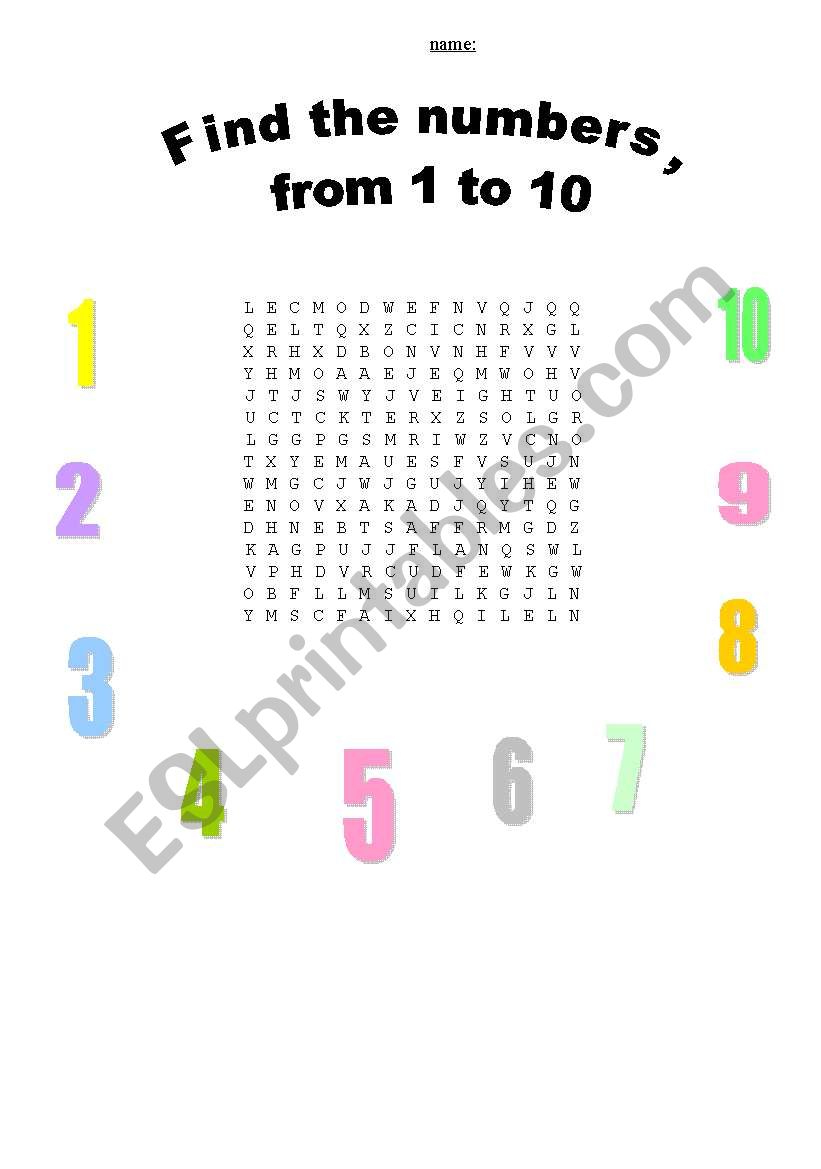 Number puzzle  worksheet