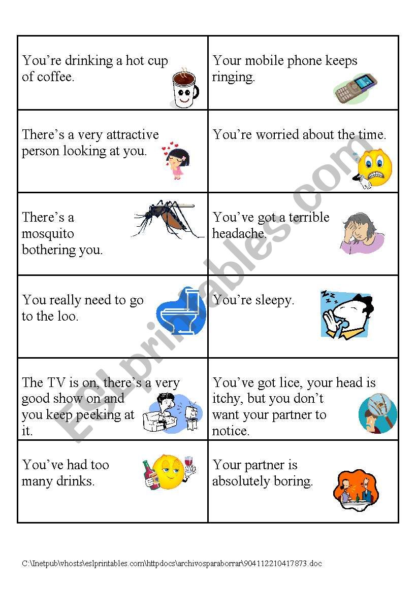 Talk to your partner as if... worksheet